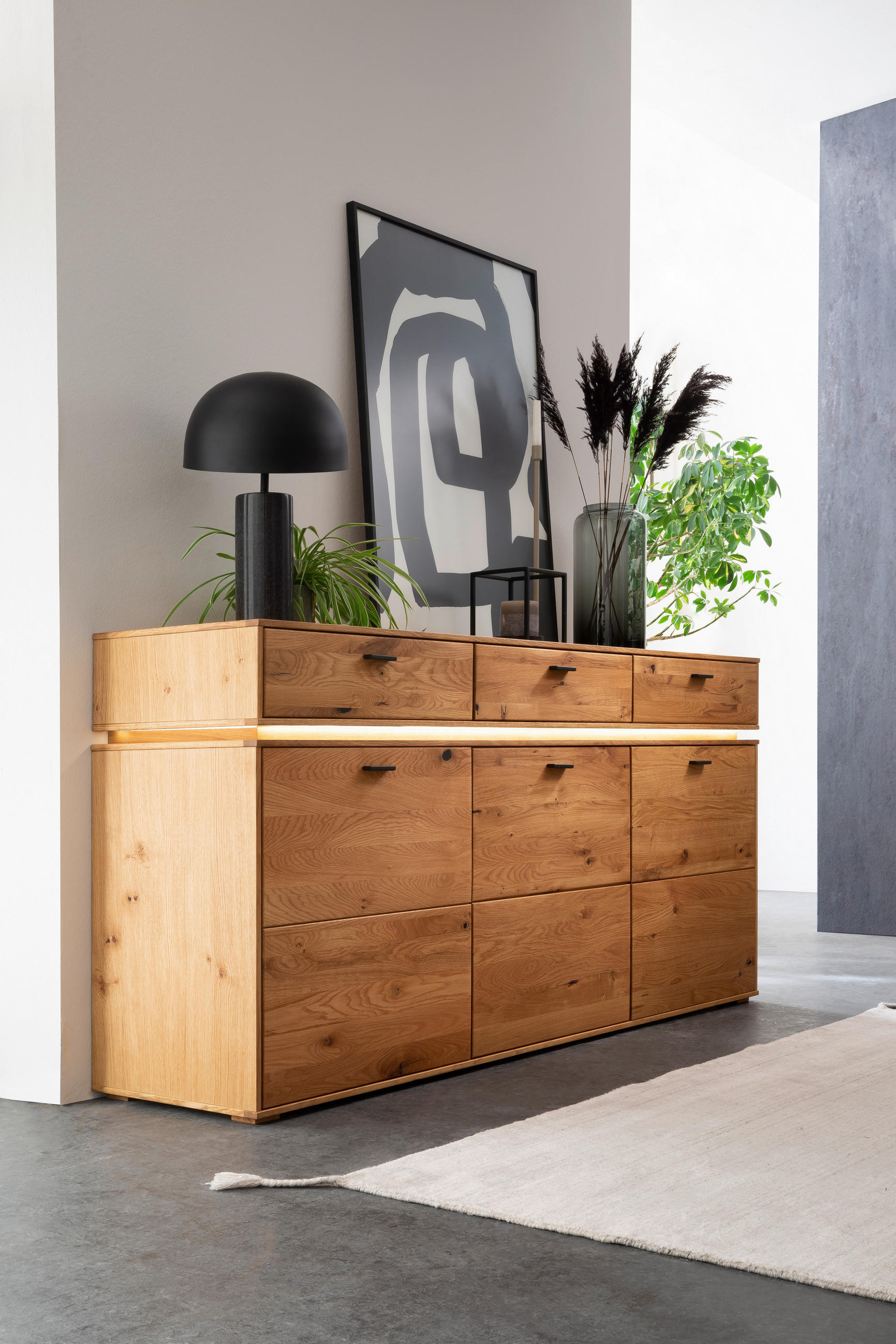 SIDEBOARD 183/90/44 cm  in Wildeiche  - Wildeiche/Anthrazit, Natur, Holz/Holzwerkstoff (183/90/44cm) - MID.YOU