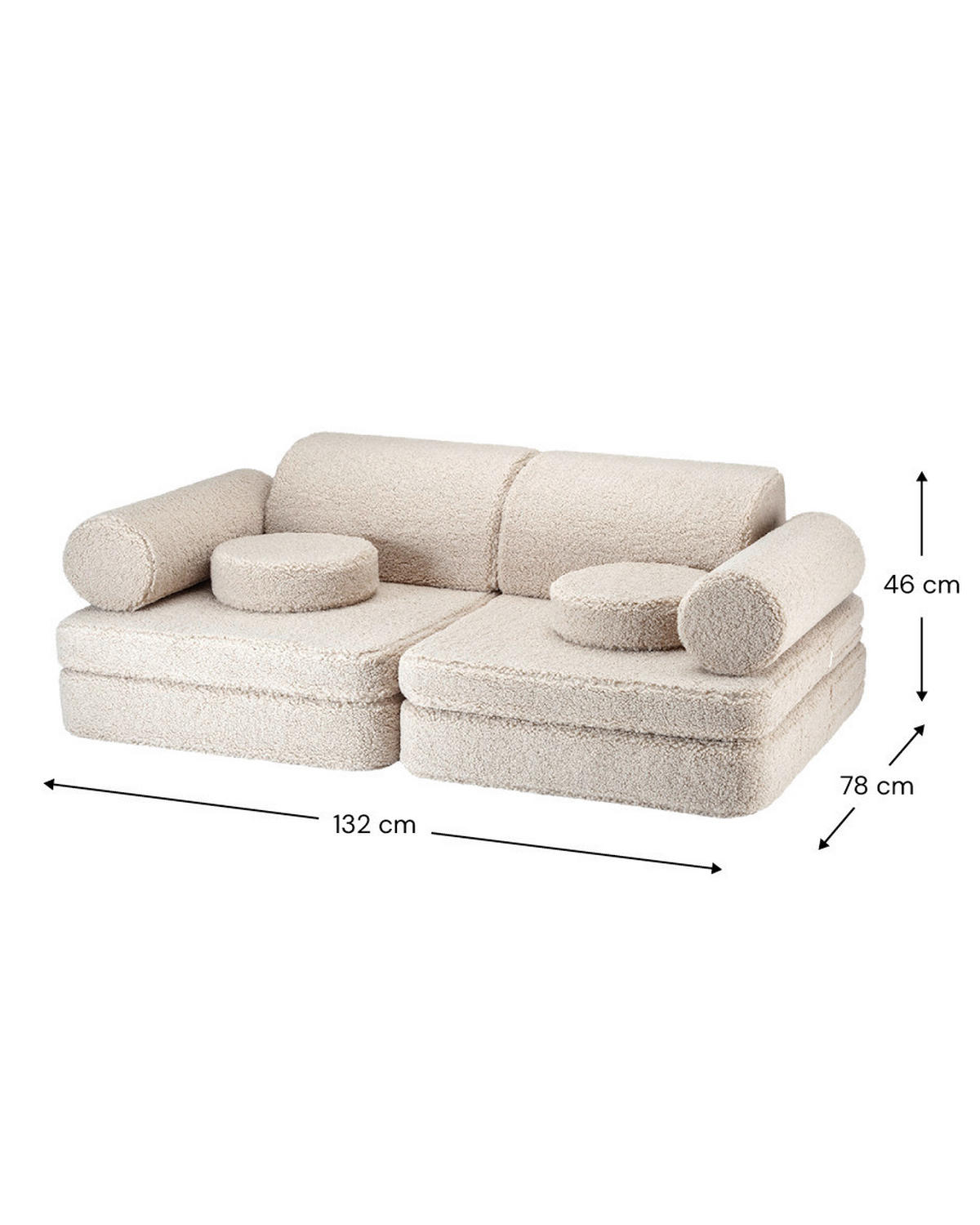 KINDERSOFA SPIELSOFA  - Basics, Textil (136/78/46cm)