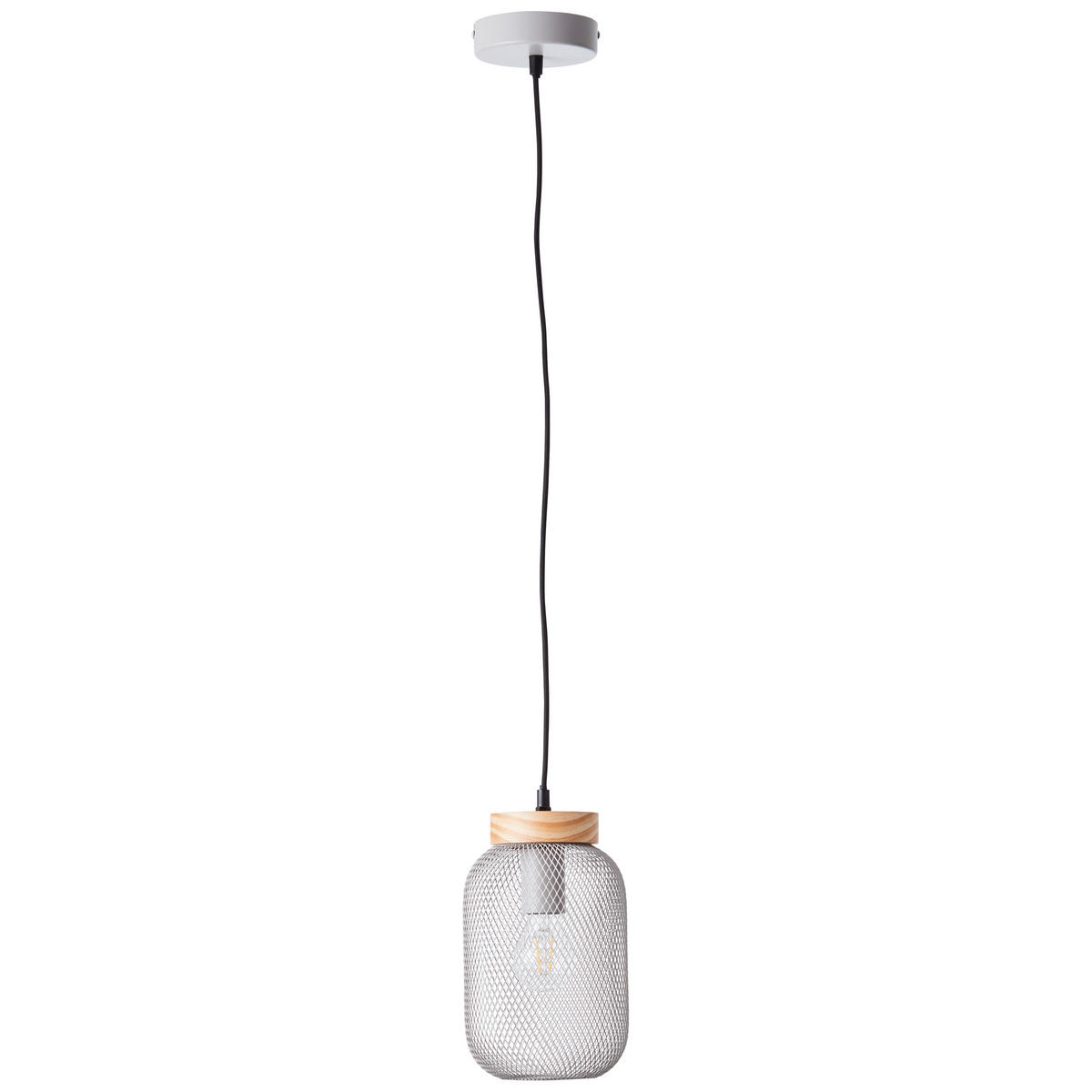 PENDELLEUCHTE 16/112 cm    - Hellgrau/Kieferfarben, Basics, Holz/Metall (16/112cm) - Brilliant