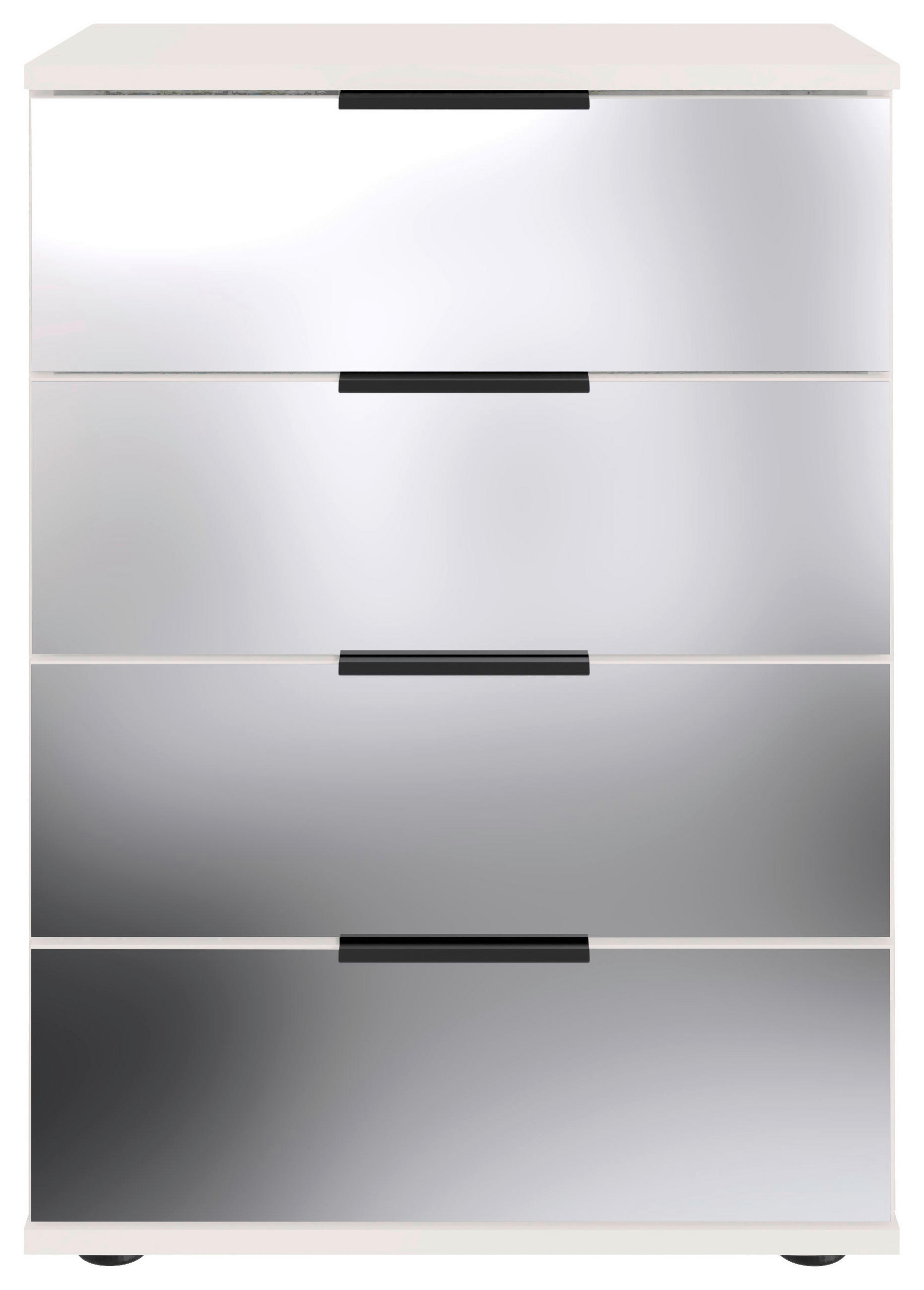 NACHTKÄSTCHEN 52/74/38 cm  in Weiss  - Weiss/Schwarz, Modern, Glas/Holzwerkstoff (52/74/38cm) - MID.YOU