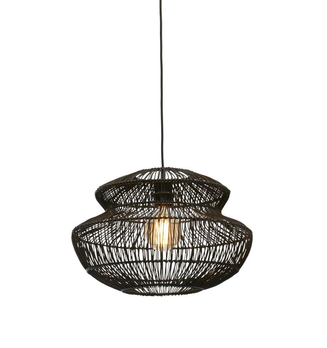 ZÁVĚSNÉ SVÍTIDLO, 40/30 cm  - černá, Trend, přírodní materiály (40/30cm) - Good & Mojo