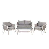 LOUNGEGRUPP 4 delar  - vit/grå, Klassisk, metall/textil