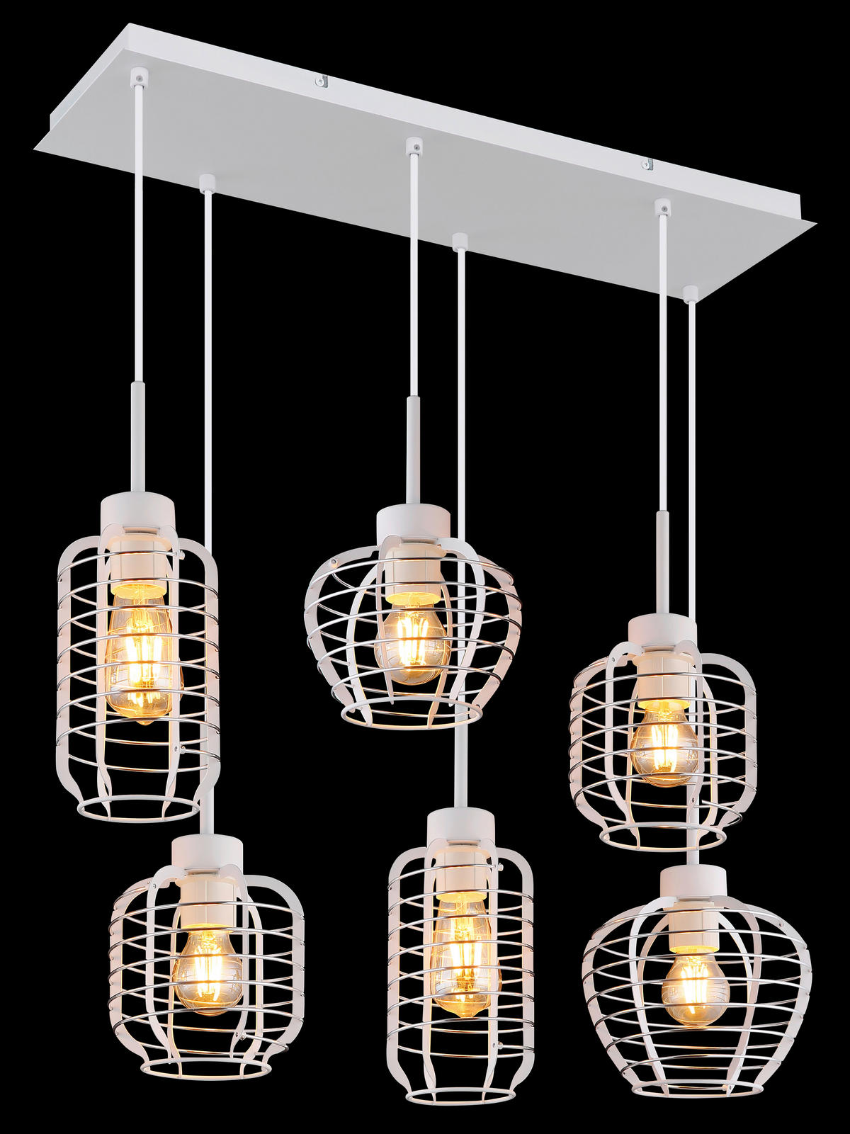 HÄNGELEUCHTE 77,5/33/120 cm  - Chromfarben/Weiß, Basics, Kunststoff/Metall (77,5/33/120cm) - Globo