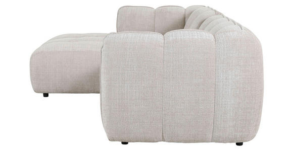 ECKSOFA in Chenille Creme  172/272 cm  - Creme/Schwarz, KONVENTIONELL, Kunststoff/Textil (172/272cm) - Carryhome
