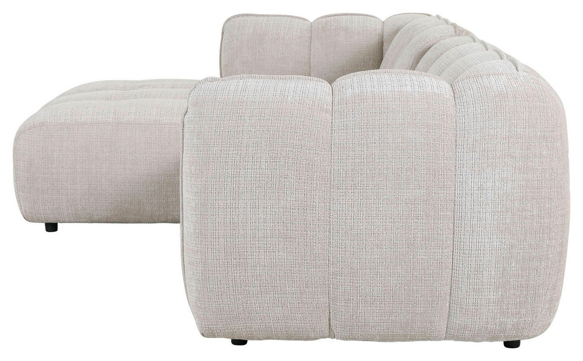 ECKSOFA in Chenille Creme  172/272 cm  - Creme/Schwarz, KONVENTIONELL, Kunststoff/Textil (172/272cm) - Carryhome