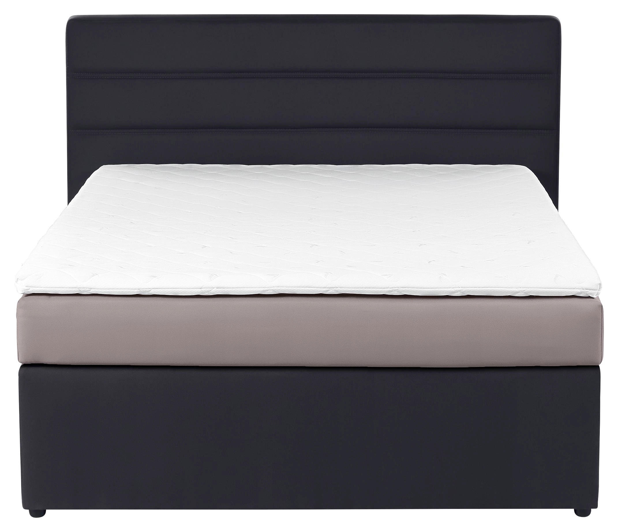 BOXSPRINGBETT 140 cm   x 200 cm   in Textil Anthrazit, Hellgrau - Anthrazit/Hellgrau, MODERN, Kunststoff/Textil (140/200cm) - CARRYHOME