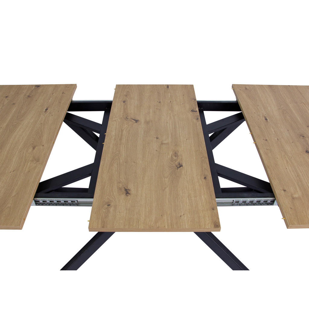 Thumbnail - Mid.you Esstisch, Eiche Artisan, Metall, Holzwerkstoff, rechteckig, eckig, 160-200x75x90 cm, ausziehbar, Esszimmer, Tisc...