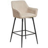 BARHOCKER Leinenoptik Schwarz, Beige Eisen Pappel Sperrholz inklusive Armlehnen  - Beige/Schwarz, KONVENTIONELL, Holz/Textil (57/105/57cm) - MID.YOU