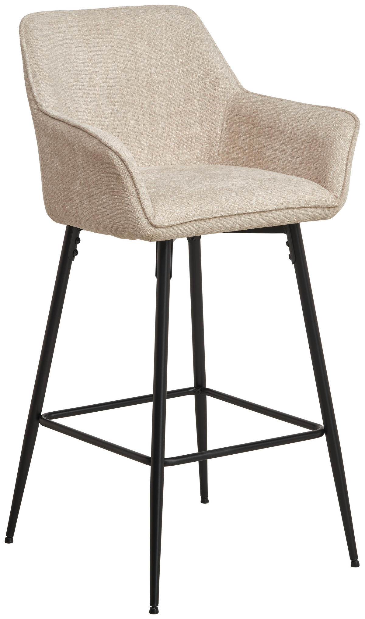 BAROVÁ STOLIČKA, čierna, béžová - čierna/béžová, Konventionell, kov/drevo (57/105/57cm) - MID.YOU