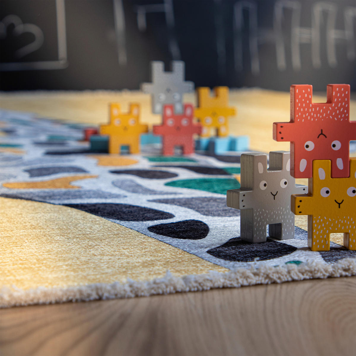 KINDERTEPPICH 115/170 cm  - Weiss/Dunkelgrün, Trend, Textil (115/170cm) - Ben'n'jen