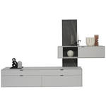 WOHNWAND  in Hellgrau  306/204,9/45,2 cm  - Hellgrau, Design, Glas/Keramik (306/204,9/45,2cm) - Dieter Knoll