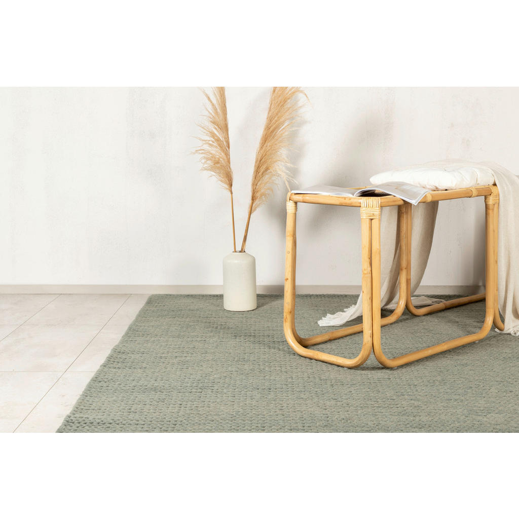 Thumbnail - P & B Flachwebeteppich, Grün, Textil, Uni, rechteckig, 200x300 cm, Oeko-Tex® Standard 100, pflegeleicht, Teppiche & Böde...