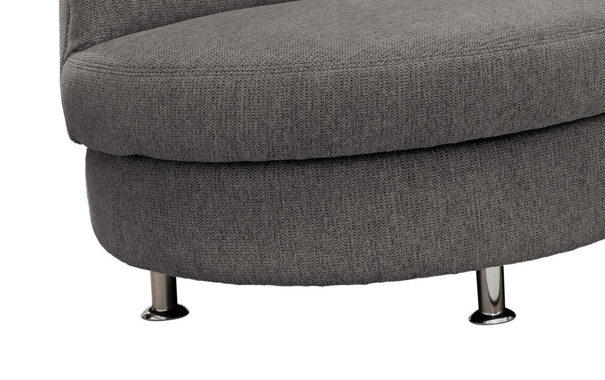 ECKSOFA in Chenille Graubraun  236/275 cm  - Chromfarben/Graubraun, MODERN, Textil/Metall (236/275cm) - Livetastic