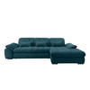 ECKSOFA Petrol Cord  - Petrol/Schwarz, MODERN, Textil/Metall (314/184cm) - Livetastic