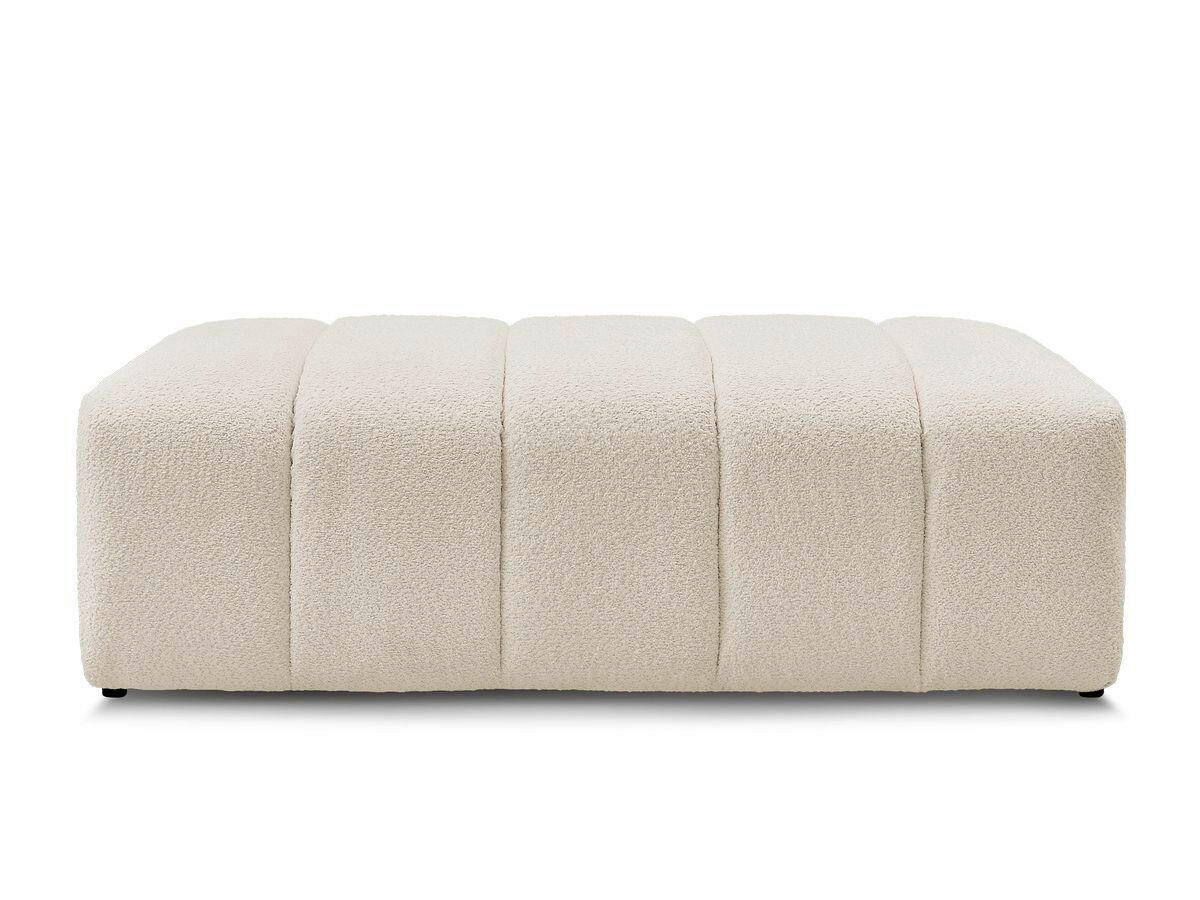 HOCKER ANNECY Bouclé Beige  - Beige/Schwarz, MODERN, Kunststoff/Textil (140/45/70cm)