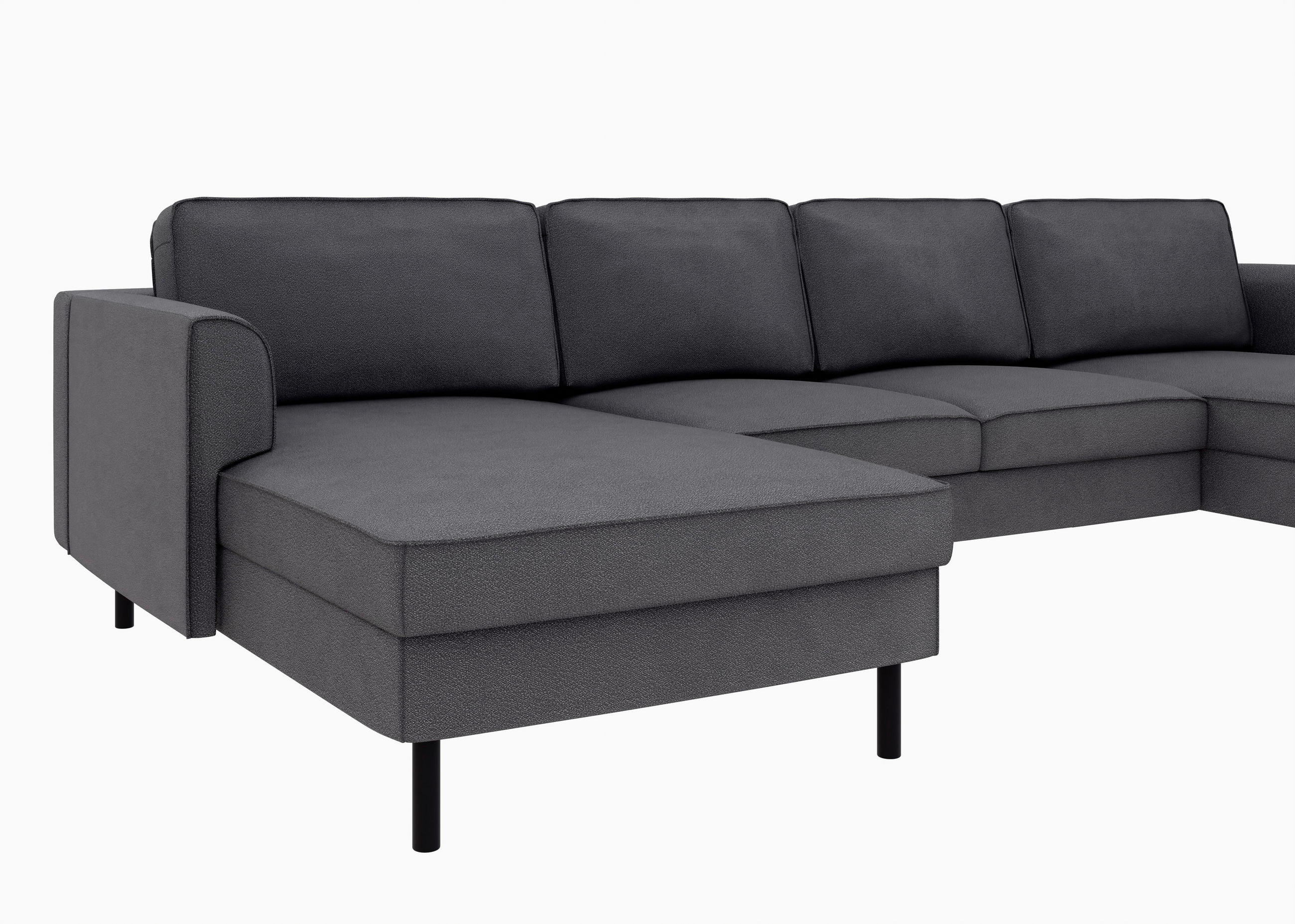 Thumbnail - Trendmanufaktur Wohnlandschaft, Anthrazit, Textil, 6-Sitzer, U-Form, 306x161 cm, Made in Europe, Stoffauswahl, Sitzquali...