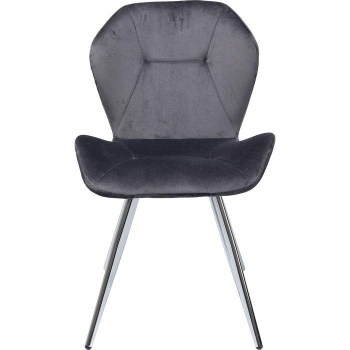 STUHL - Chromfarben/Grau, Design, Textil/Metall (50/82/53cm) - Kare-Design