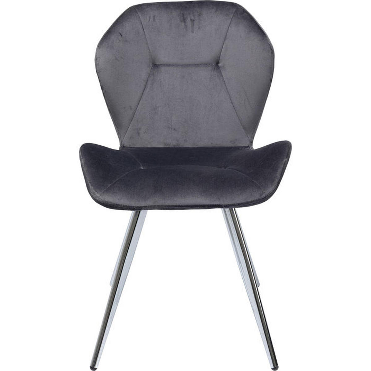 STUHL - Chromfarben/Grau, Design, Textil/Metall (50/82/53cm) - Kare-Design