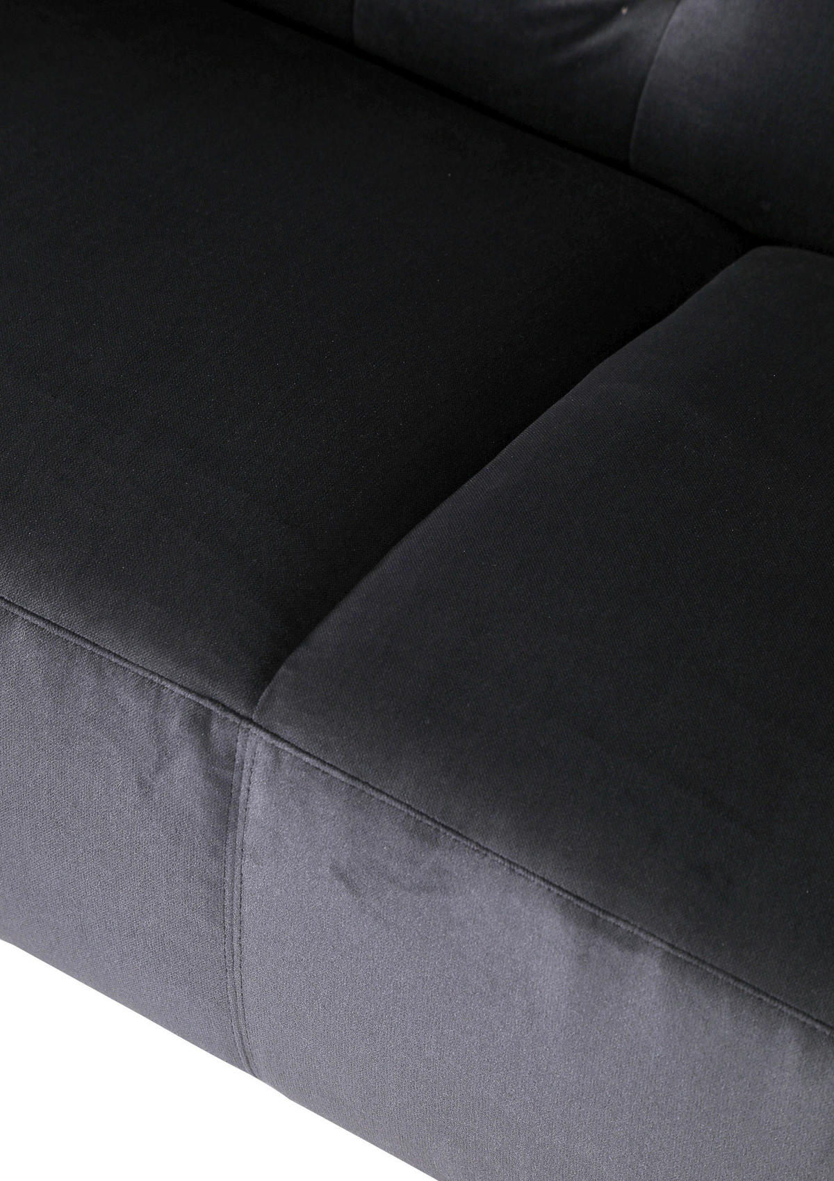 STOPPAD BÄNK i textil svart  - svart, Romantik / Lanthus, metall/textil (170/86/77cm) - Landscape