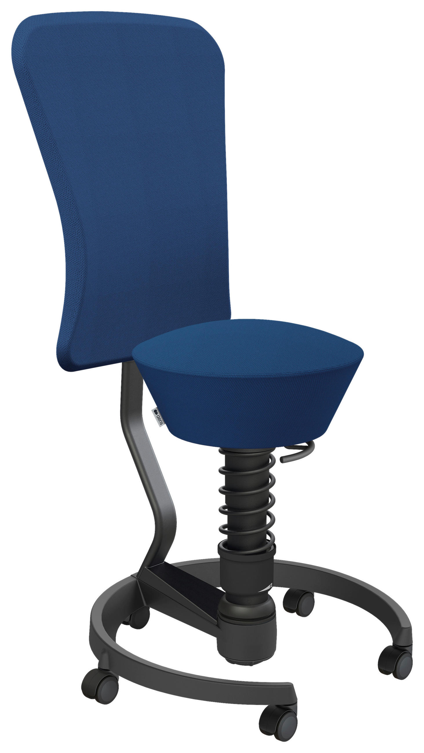 BÜROHOCKER Wollmischung Blau, Schwarz  - Blau/Schwarz, Basics, Kunststoff/Textil (55/105,115/55cm) - Aeris