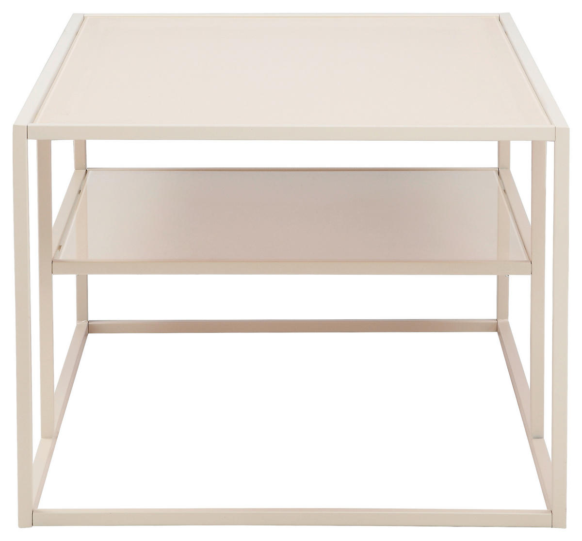 COUCHTISCH Kristallglas 90/60/45 cm rechteckig Creme  - Creme, Design, Glas/Metall (90/60/45cm) - Livetastic