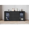 SIDEBOARD Caro  in 150/69,7/39,5 cm  - Schwarz, Design, Glas/Holzwerkstoff (150/69,7/39,5cm) - Livetastic