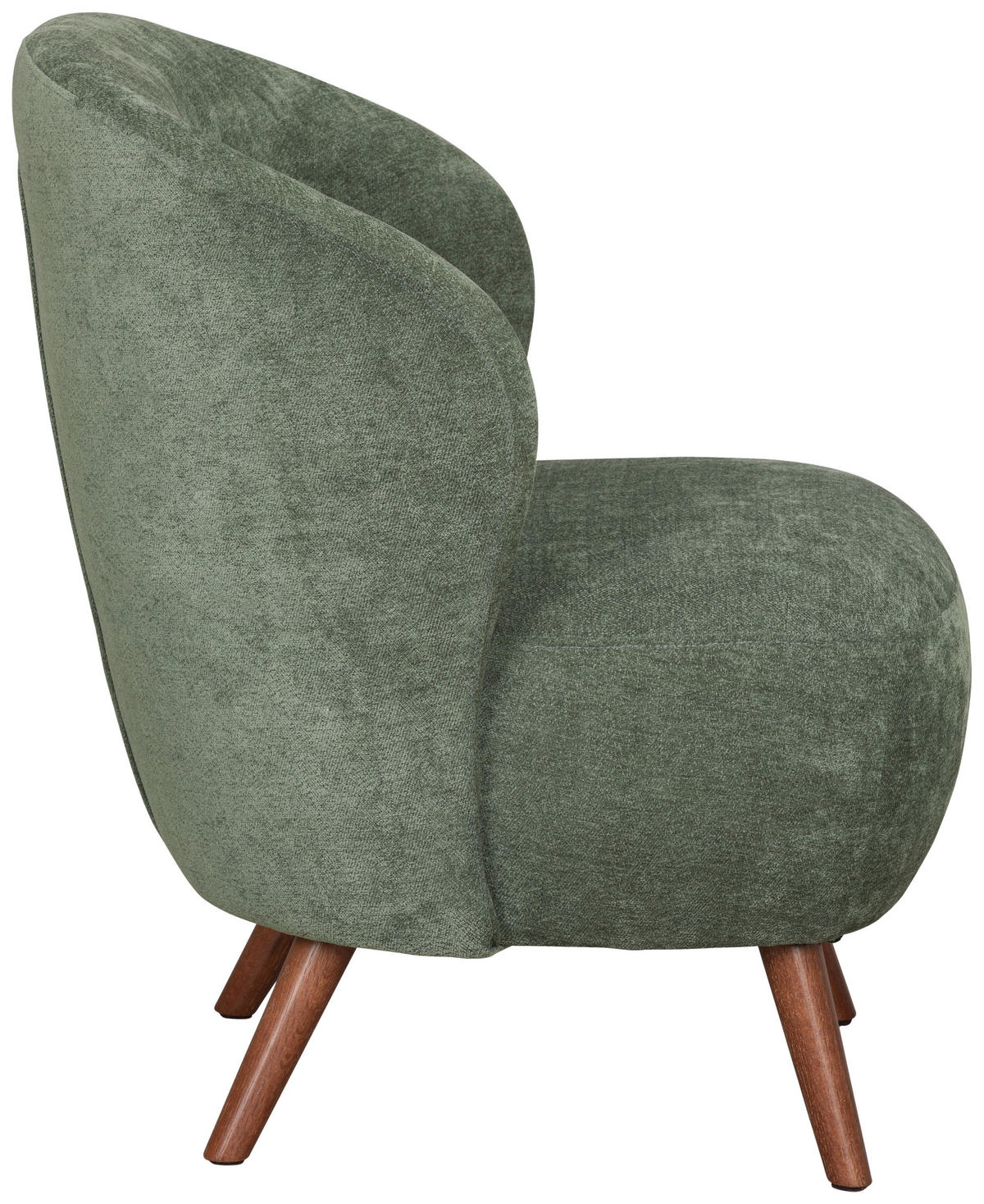 SESSEL in Webstoff Grün  - Walnussfarben/Grün, Design, Holz/Textil (66/78/69cm) - MID.YOU