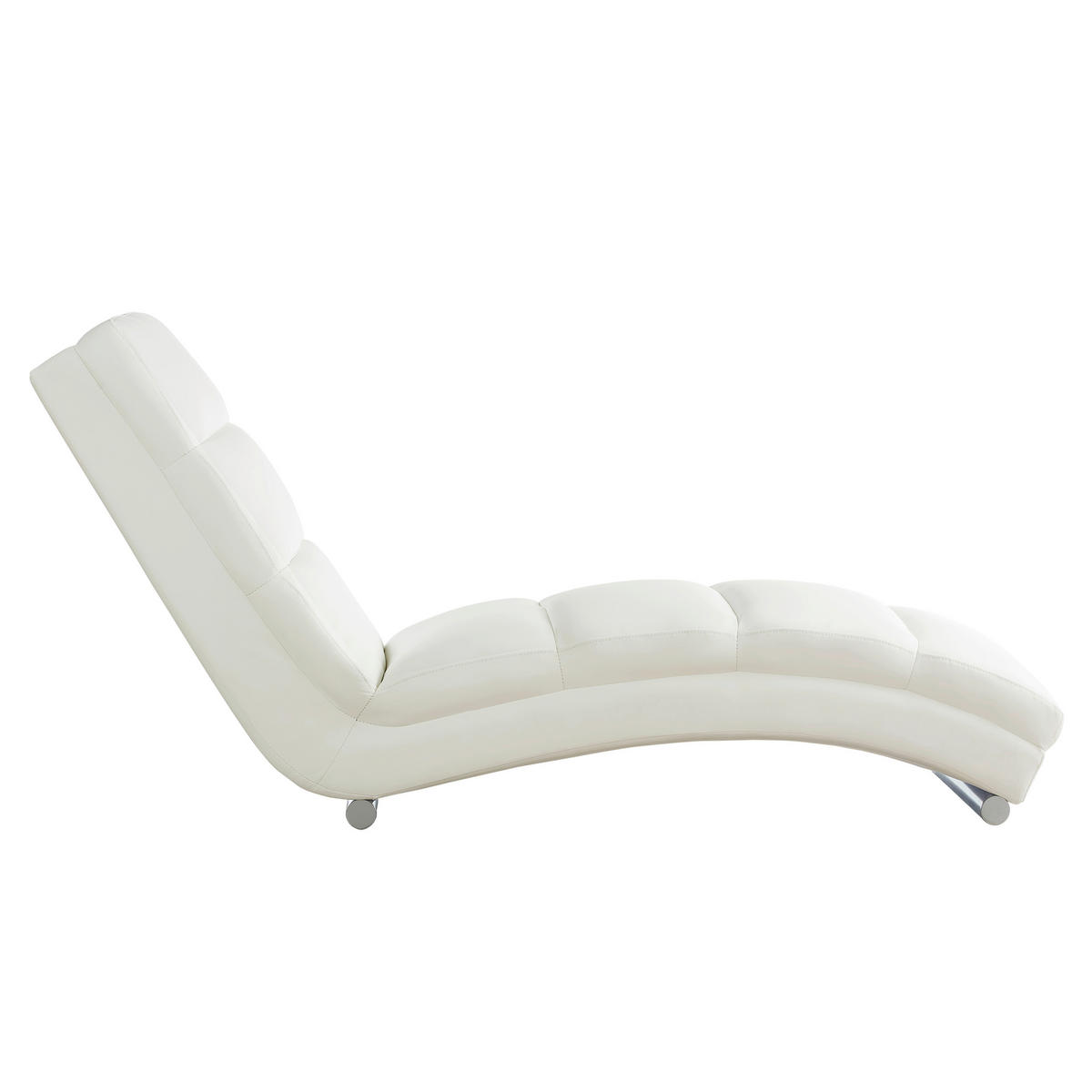 RELAXLIEGE in Lederlook Weiß  - Silberfarben/Weiß, MODERN, Textil/Metall (60/81/171cm) - Livetastic