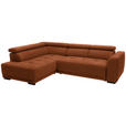 ECKSOFA in Struktur Rostfarben  205/284 cm  - Rostfarben/Schwarz, Design, Kunststoff/Textil (205/284cm) - Xora