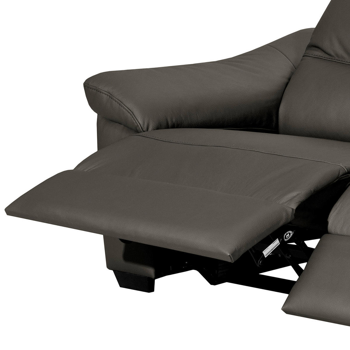 2,5-SITZER  in Echtleder Anthrazit   - Anthrazit/Schwarz, Design, Leder/Holz (214/97/97cm) - Livetastic