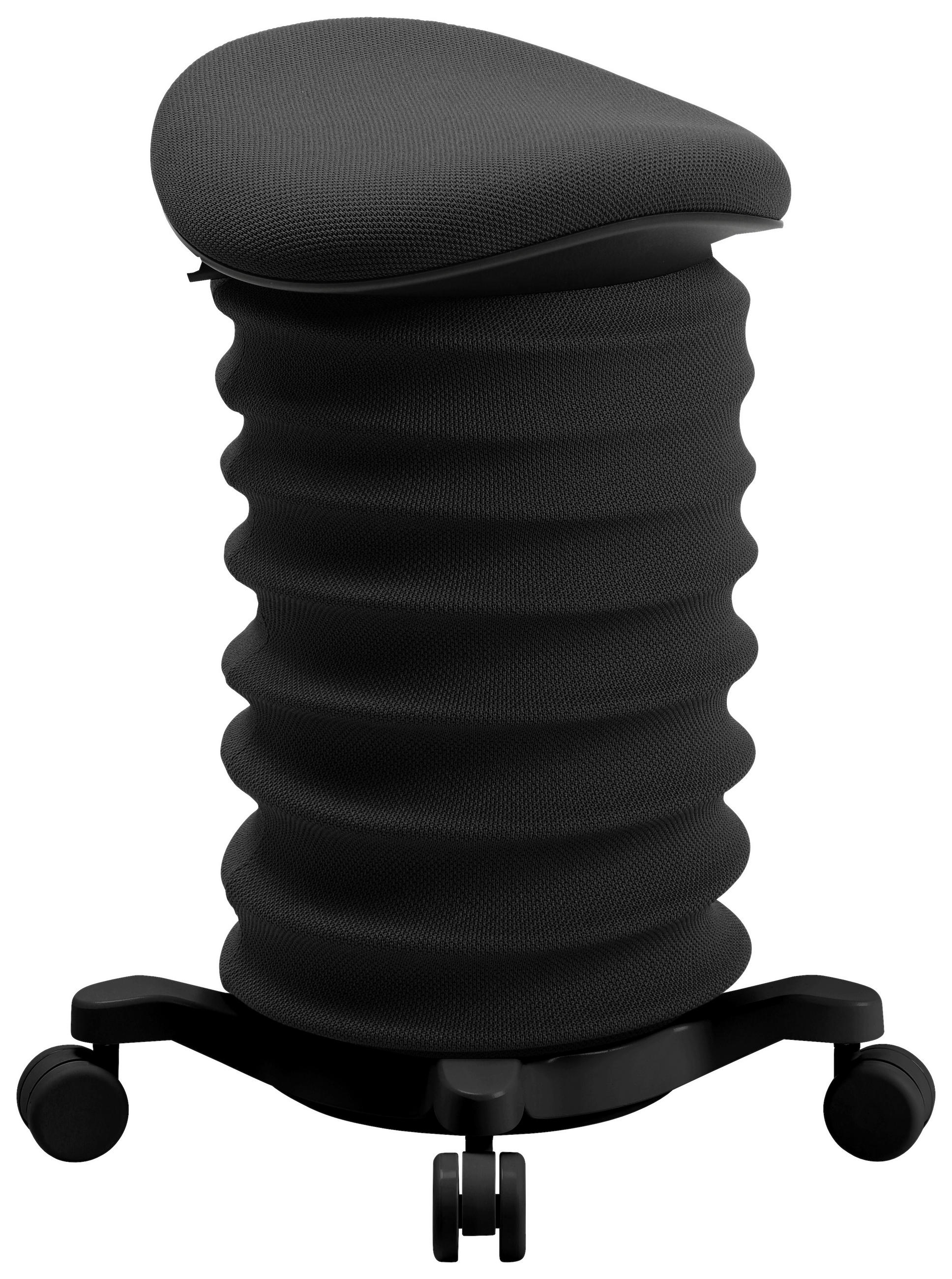 BÜROHOCKER Schwarz  - Schwarz, Design, Kunststoff/Textil (37,5/58-70/36cm) - Topstar