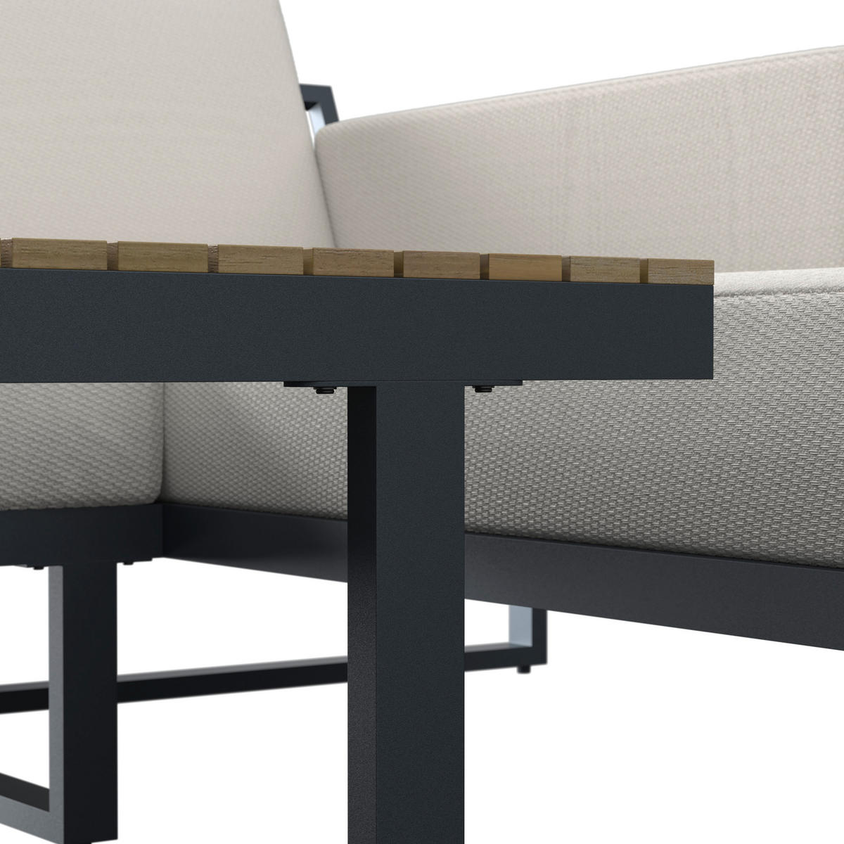 BAŠTENSKA GARNITURA  - boja akacije/crna, Moderno, drvo/metal - Bessagi Garden