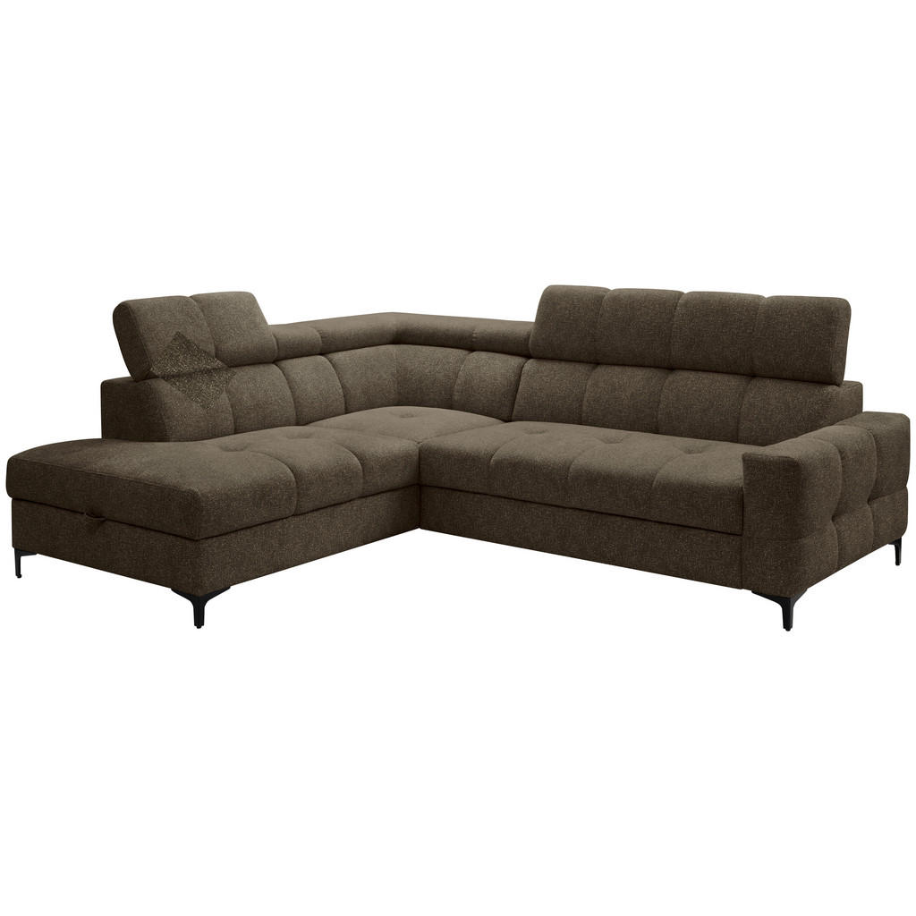 Thumbnail - Carryhome Ecksofa, Dunkelgrün, Textil, 4-Sitzer, Ottomane links, L-Form, 254x212 cm, Made in EU, Liegefunktion, seitenve...