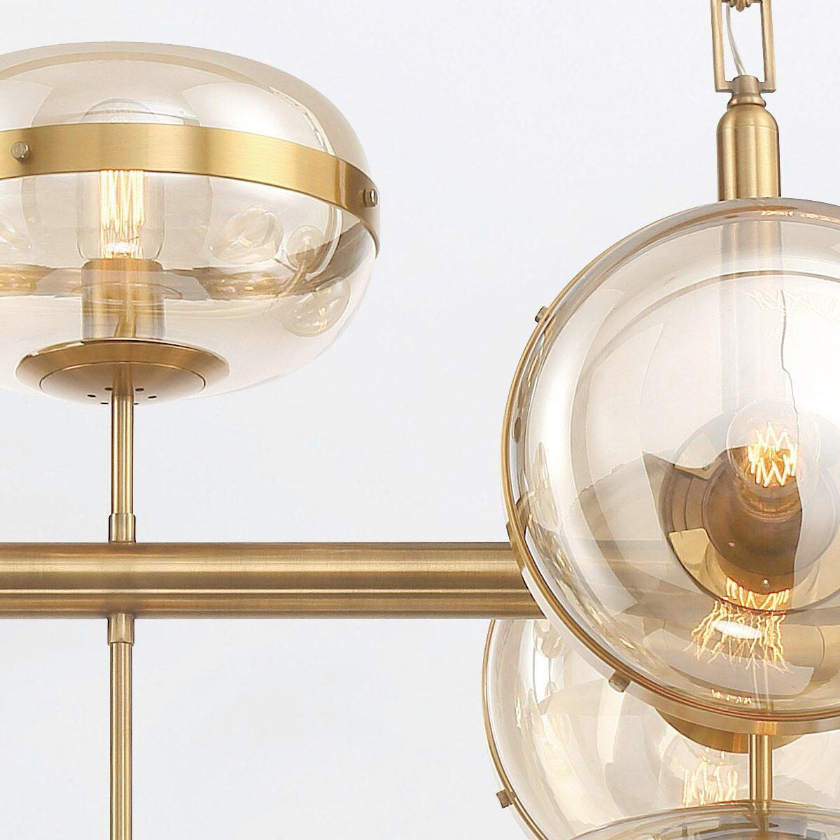 PENDELLEUCHTE   80 cm  - Messingfarben, Konventionell, Glas/Metall (80cm) - Elstead Lighting