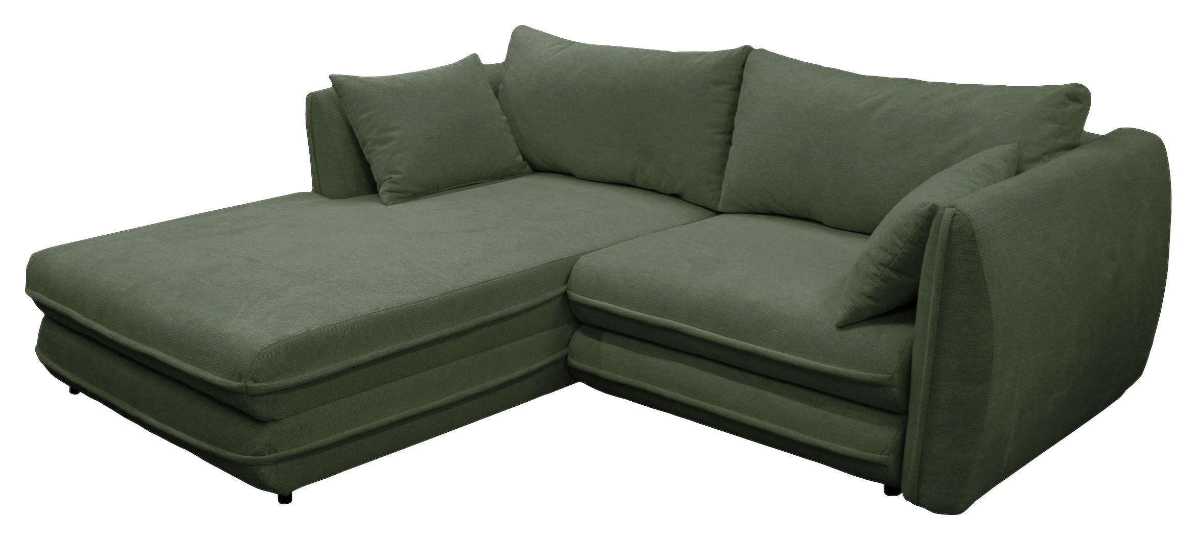 ECKSOFA in Struktur Grün  201/240 cm  - Schwarz/Grün, Design, Kunststoff/Textil (201/240cm) - MID.YOU