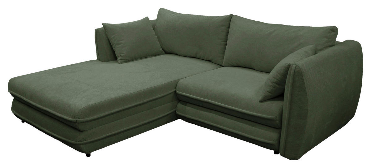 ECKSOFA Grün Struktur  - Schwarz/Grün, Design, Kunststoff/Textil (201/240cm) - MID.YOU