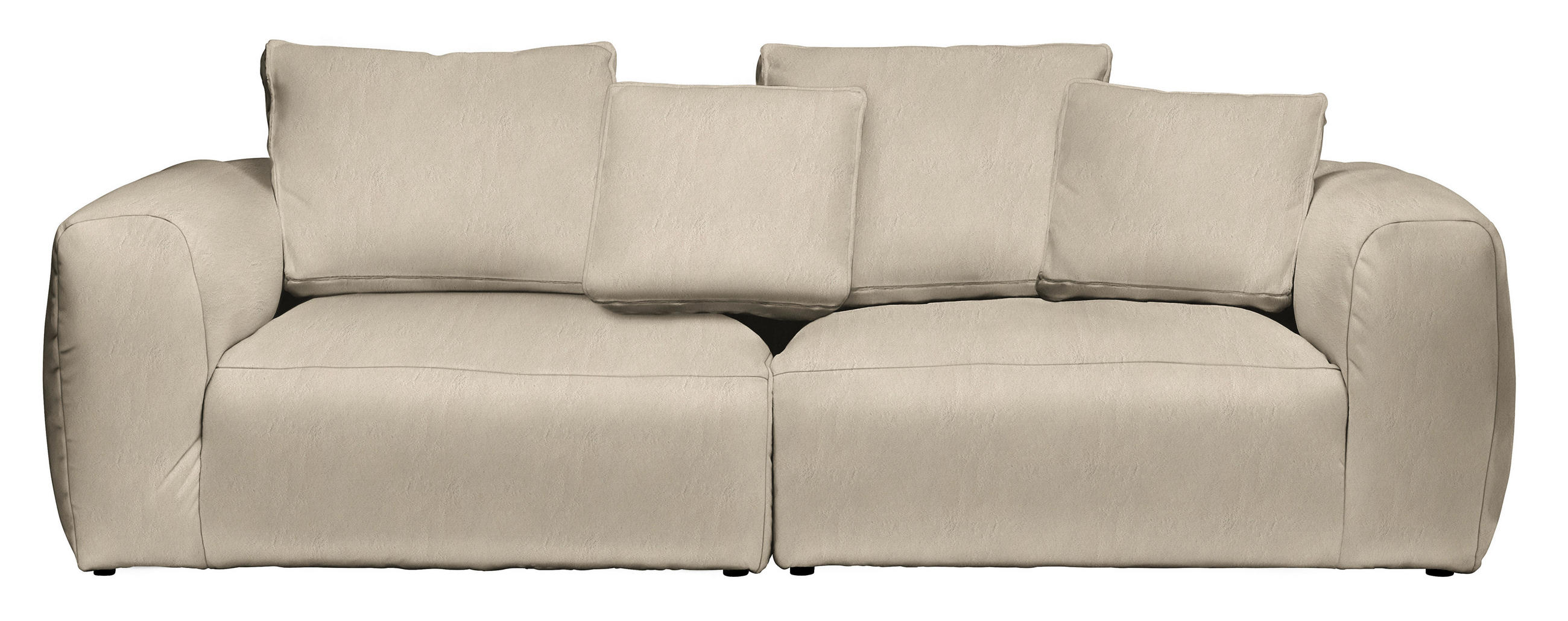 BIGSOFA Samt Taupe  - Taupe/Schwarz, Modern, Kunststoff/Textil (260/70/122cm) - Carryhome