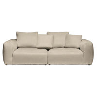 BIGSOFA Samt Taupe  - Taupe/Schwarz, Modern, Kunststoff/Textil (260/70/122cm) - Carryhome