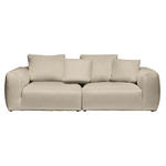 BIGSOFA  in Samt Taupe  - Taupe/Schwarz, MODERN, Kunststoff/Textil (260/70/122cm) - Carryhome