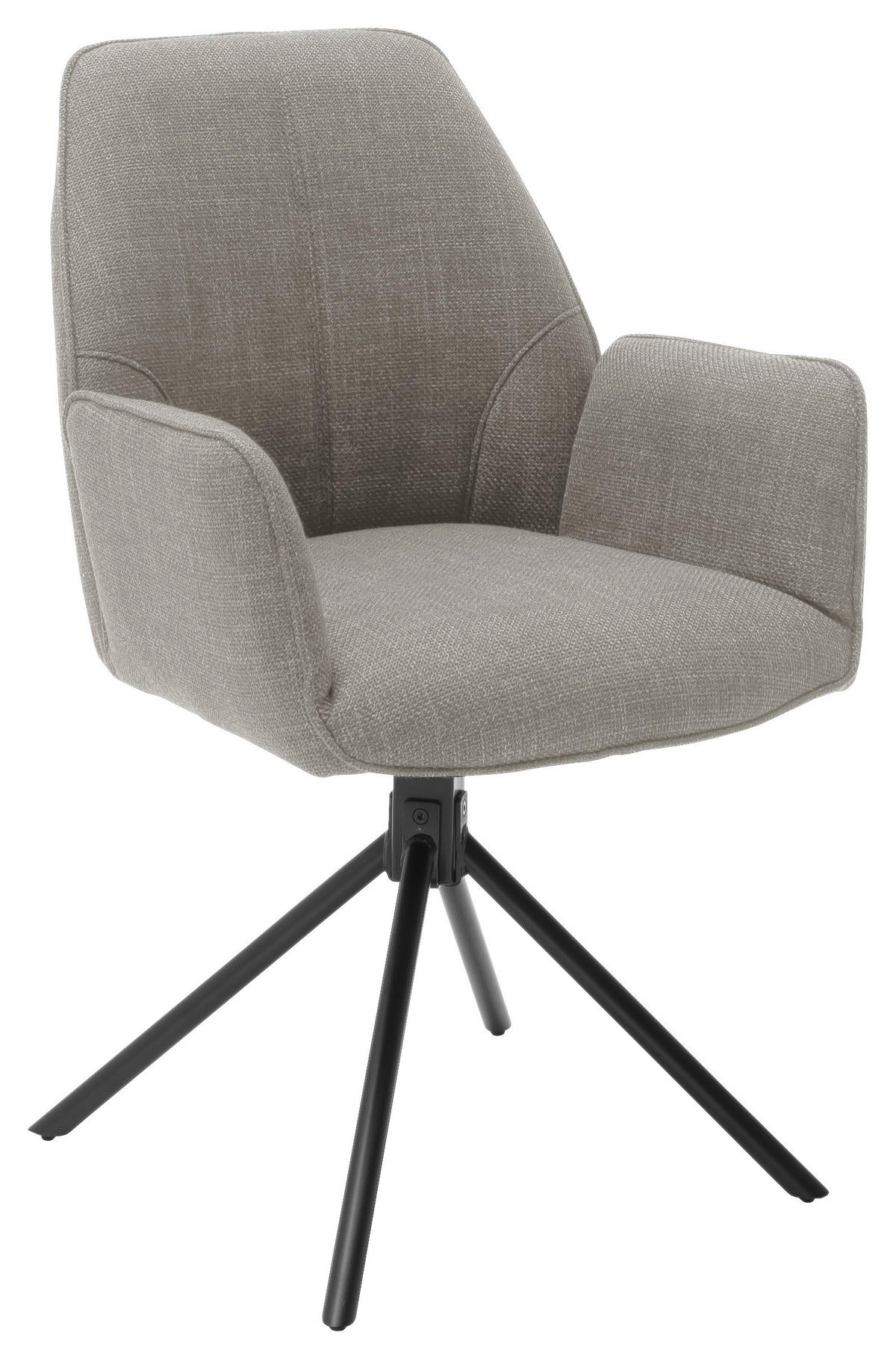 ARMLEHNSTUHL Eisen Webstoff  - Schwarz/Cappuccino, Design, Textil/Metall (59/87/61cm) - Carryhome