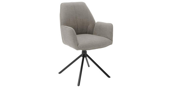 ARMLEHNSTUHL   Webstoff  - Schwarz/Cappuccino, Design, Textil/Metall (59/87/61cm) - Carryhome