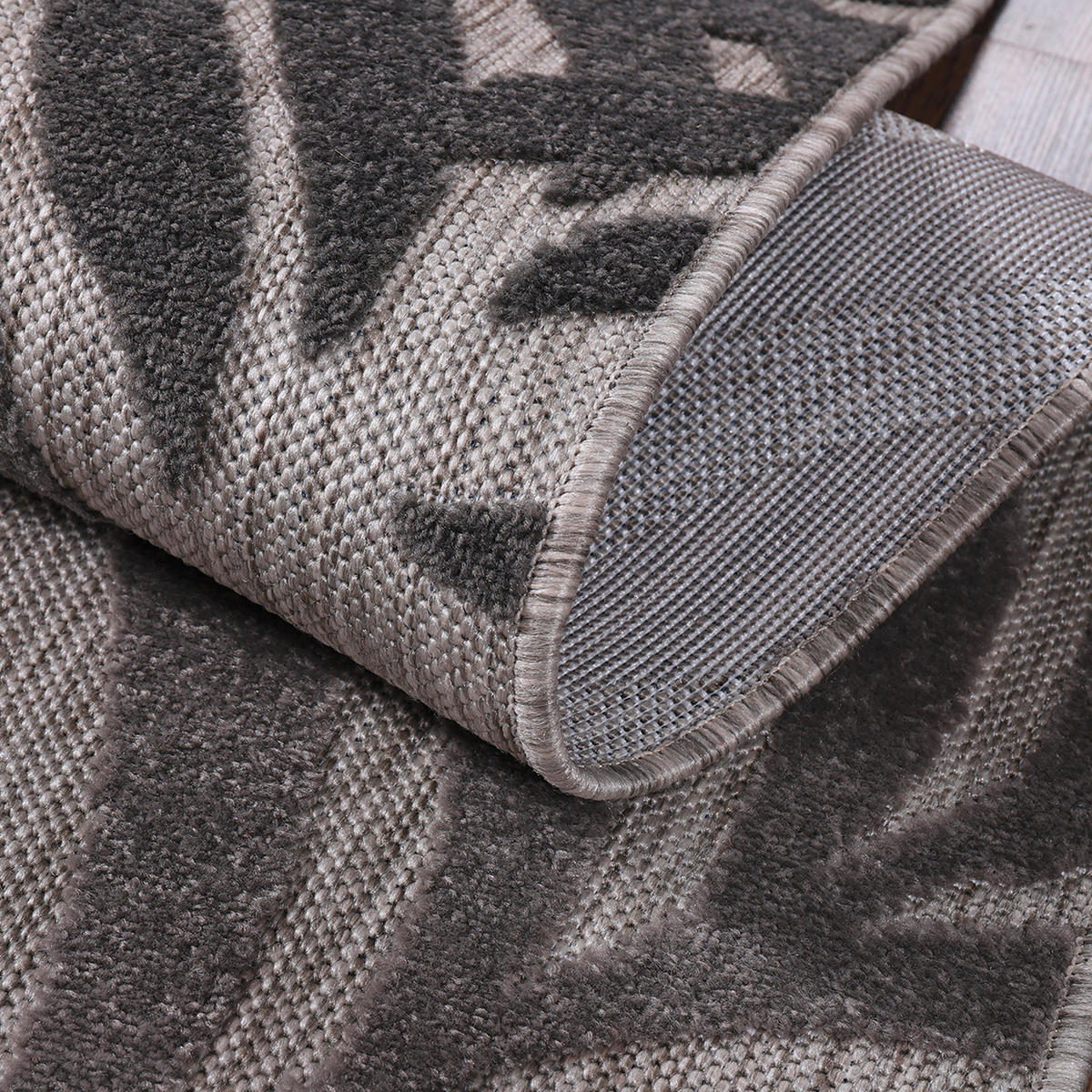OUTDOORTEPPICH 120/170 cm Floral Grau  - Grau, LIFESTYLE, Kunststoff/Textil (120/170cm) - Novel