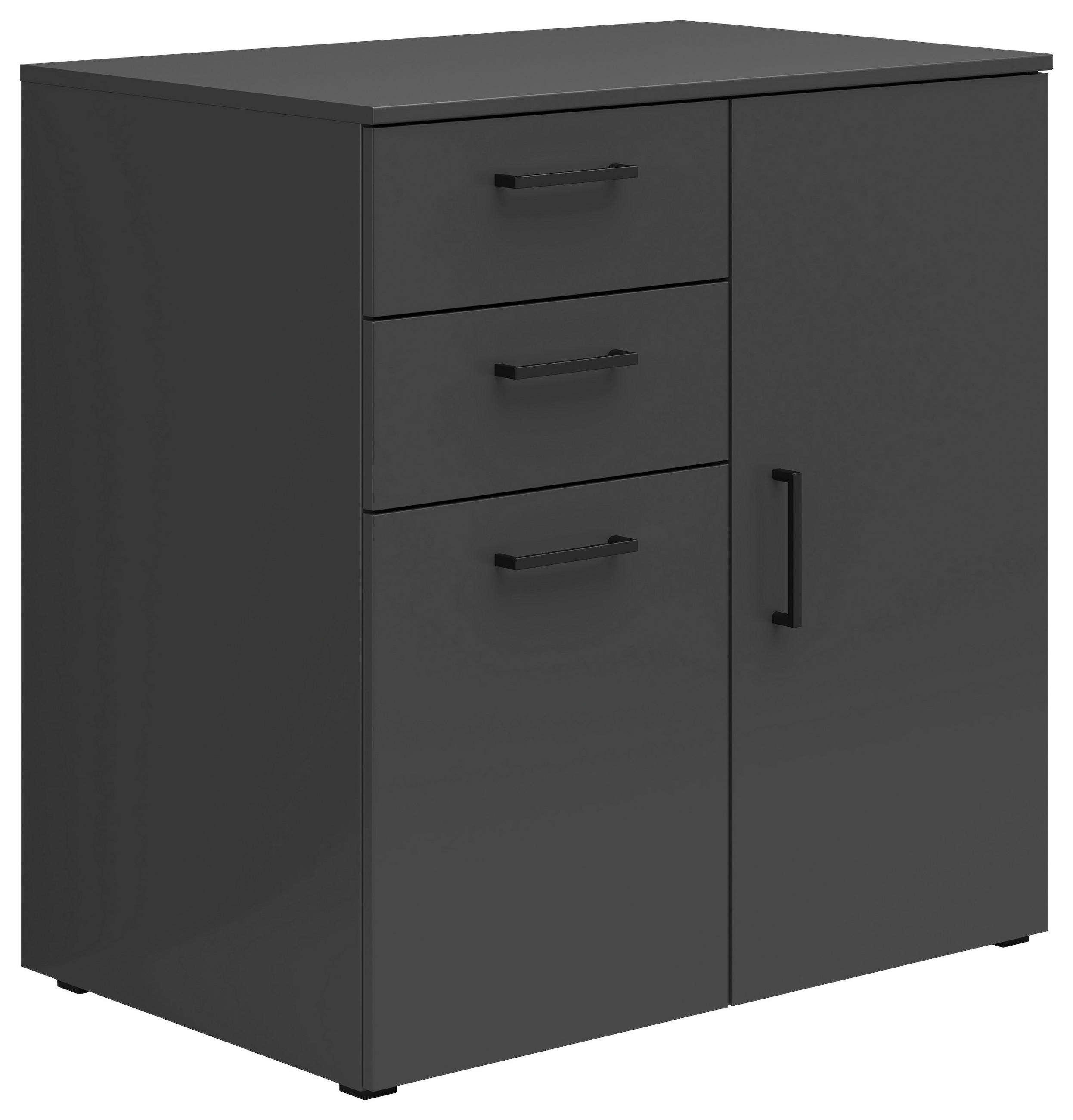 KOMMODE  in 80/83/52 cm  - Anthrazit/Schwarz, MODERN, Holzwerkstoff/Kunststoff (80/83/52cm) - Carryhome