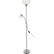 STEHLEUCHTE - Weiß/Nickelfarben, Basics, Kunststoff/Metall (25/25/181,5cm) - Boxxx