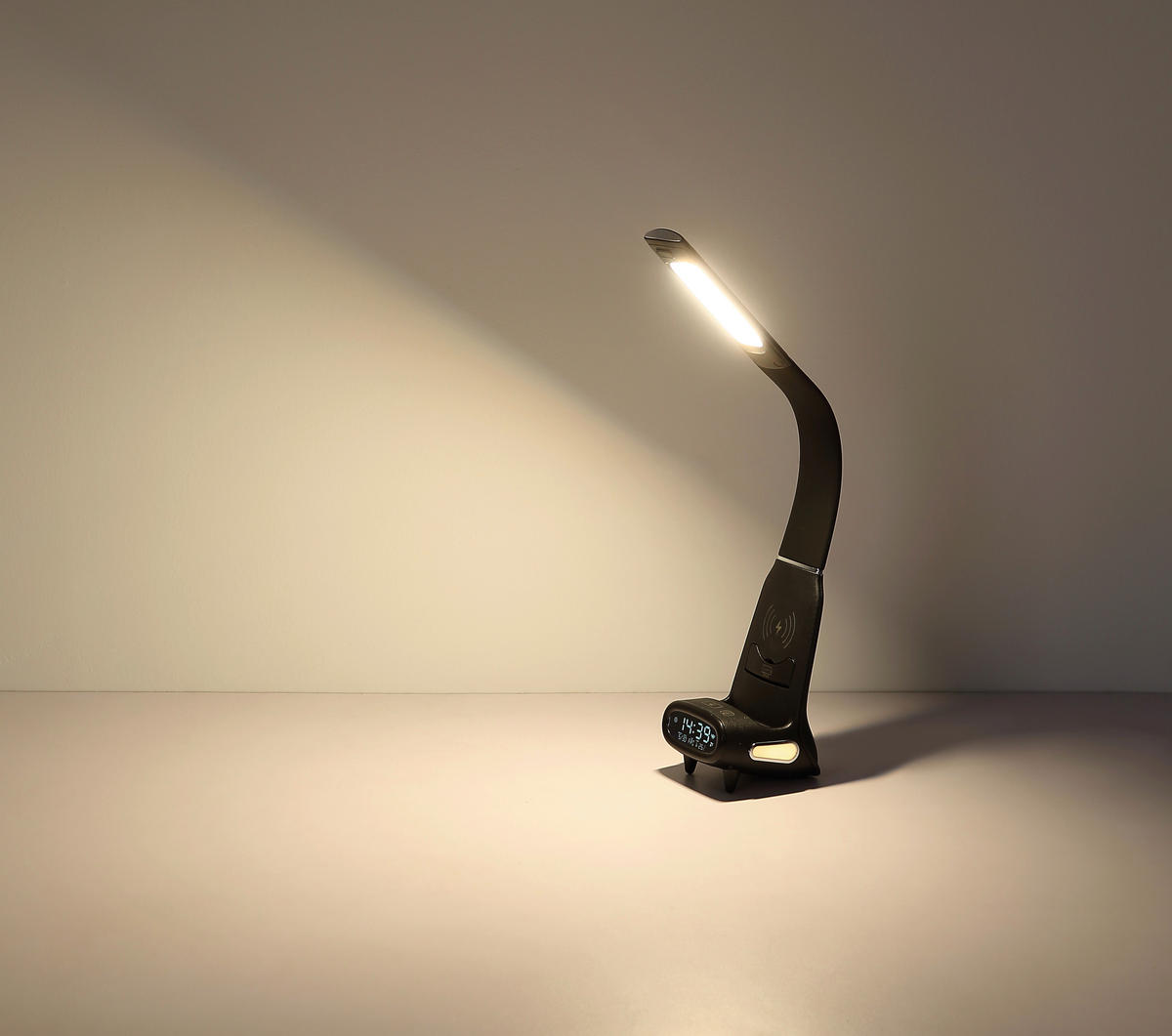 STOLNÍ LED LAMPA, dotykový stmívač, 25/10/50 cm - bílá/černá, Design, plast (25/10/50cm) - Globo