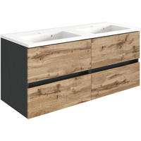 WASCHTISCHKOMBI 120 cm  - Eiche Wotan/Weiß, Design, Holzwerkstoff/Stein (120cm) - Held