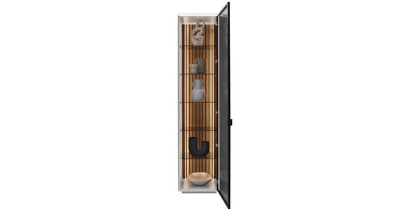 VITRINE in furniert Eiche Anthrazit, Weiß, Eichefarben - Eichefarben/Anthrazit, Design, Glas/Holz (45,8/198,6/40cm) - Dieter Knoll