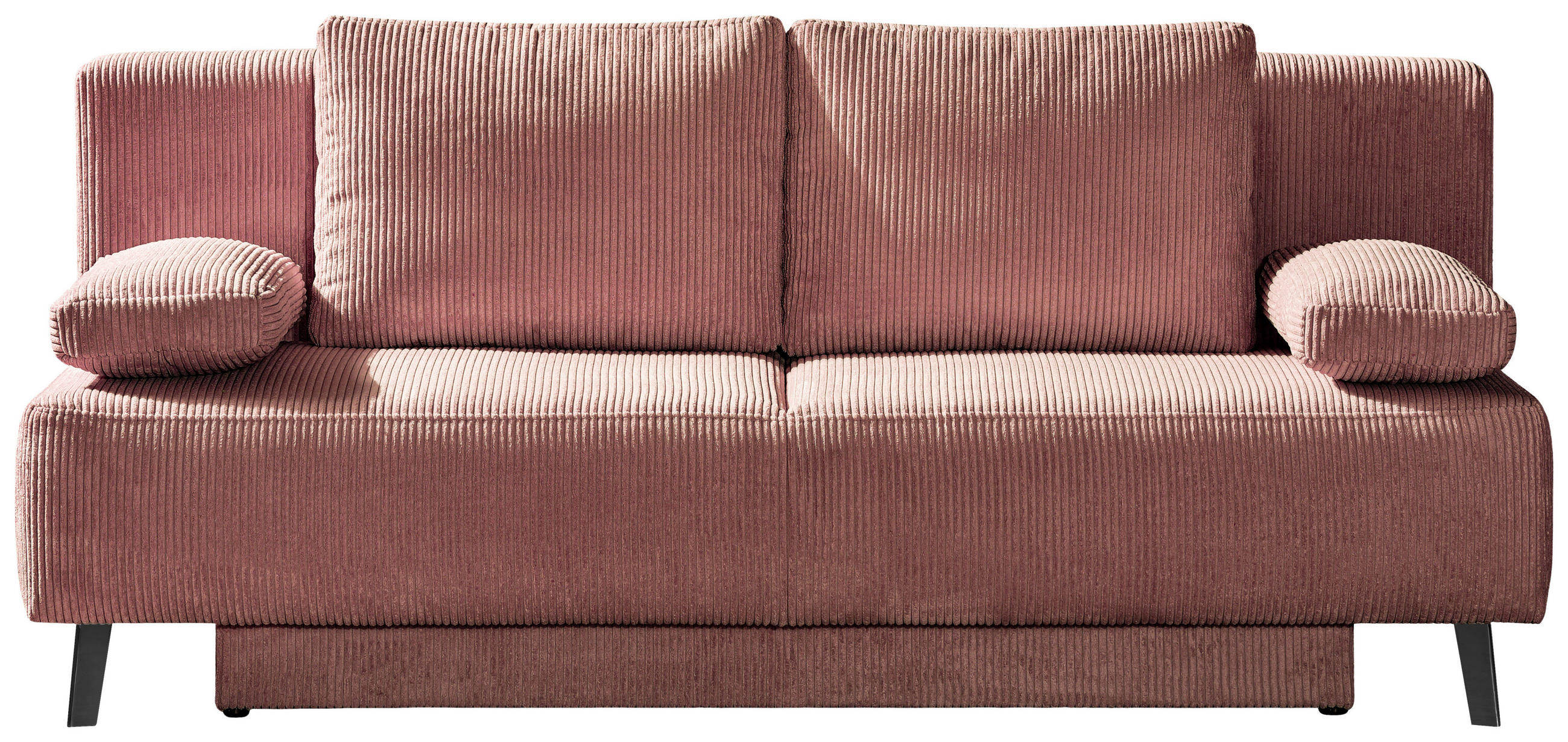 KANAPÉÁGY textil rózsaszín  - fekete/rózsaszín, Modern, textil/fém (193/85/88cm) - Novel