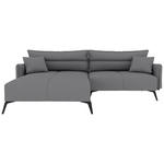 ECKSOFA in Cord Grau  - Schwarz/Grau, KONVENTIONELL, Textil/Metall (180/253cm) - Carryhome