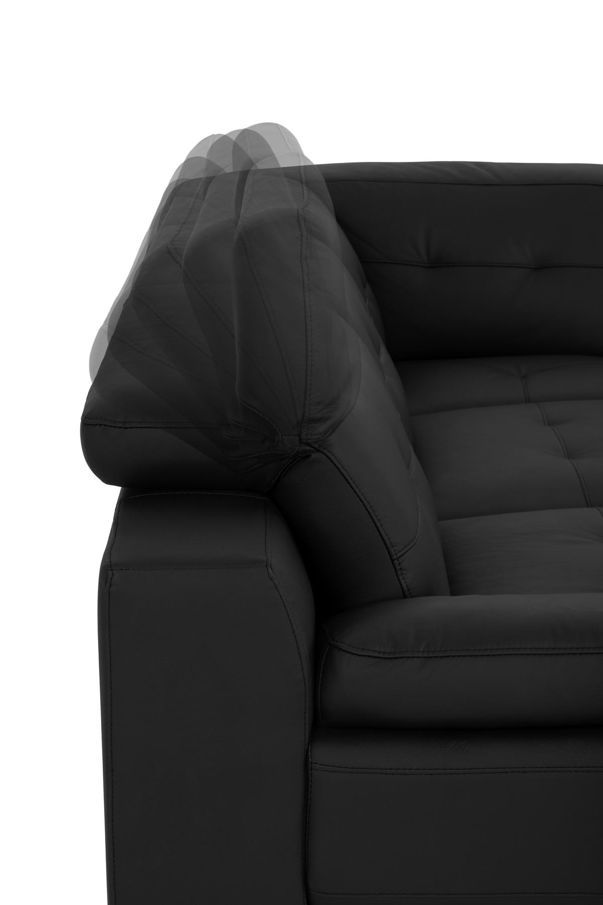 KUTNA GARNITURA koža  crna   - crna, Moderno, koža/tekstil (287/224cm) - MID.YOU